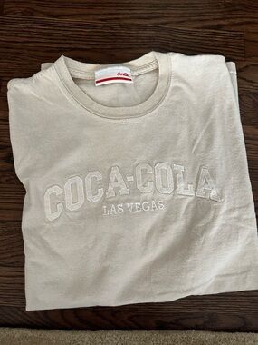 Vintage Coca Cola Light beige Men's Cotton crew neck T-Shirt